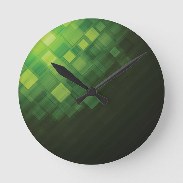 Green abstract technology design round clock (Front)