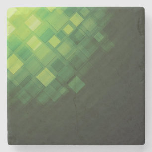 Green abstract technology design stone coaster