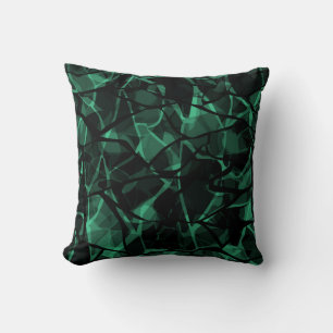 green abstract throw pillow