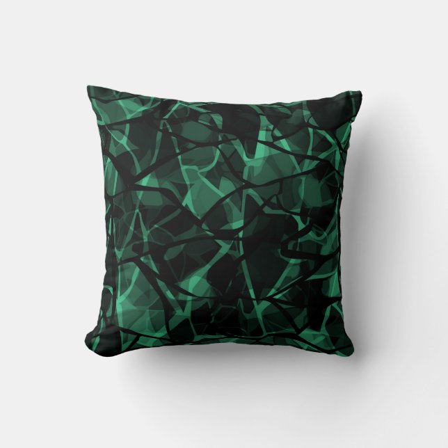 green abstract throw pillow (Front)