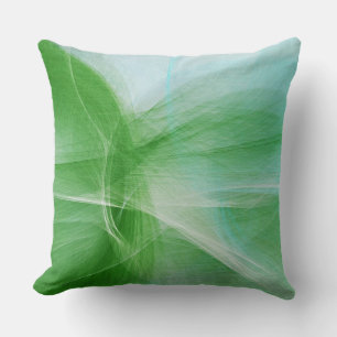Green Abstract Throw Pillow