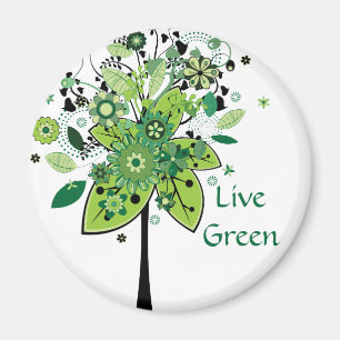 Green Abstract Tree Magnet