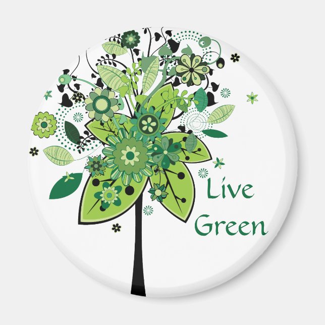 Green Abstract Tree Magnet (Front)