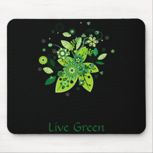 Green Abstract Tree T Shirt Mouse Pad