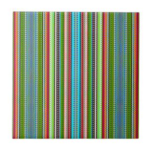 Green Abstract Tribal Chevron Tile