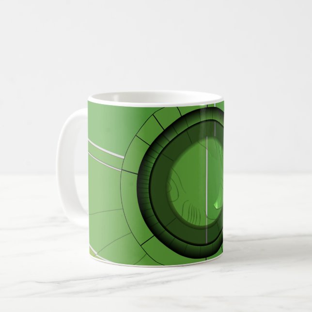 Green Abstract Two Coffee Mug (Front Left)