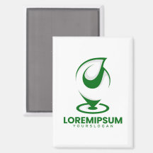 Green abstract water droplet and globe logo