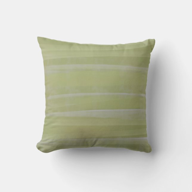 Green abstract Watercolor Pillow (Front)