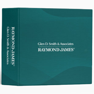 Green abstract waves faux linen RAYMOND JAMES Logo Binder