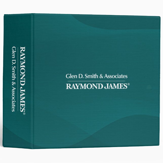 Green abstract waves faux linen RAYMOND JAMES Logo Binder (Front/Spine)
