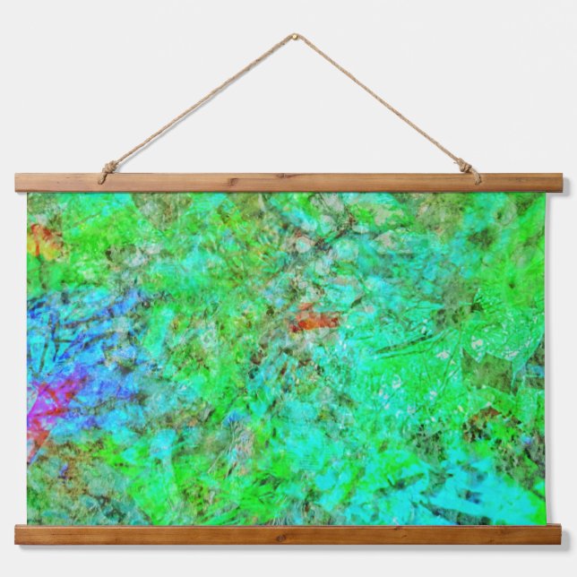 Green abstract Wood Topped Wall Tapestry,Smooth  Hanging Tapestry (Front)