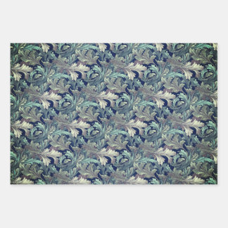 Green Acanthus Leaf  Wrapping Paper Sheet