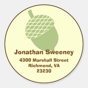 Green acorn fall autumn custom name address label