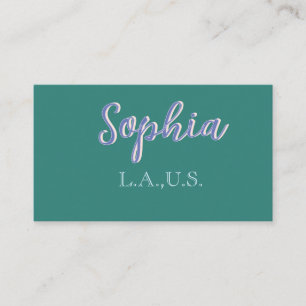 GREEN add name girl boss text PURPLE elegant Business Card