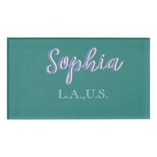 GREEN add name girl boss text PURPLE elegant Tag