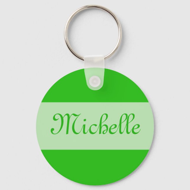 green Add your name Keychain (Front)