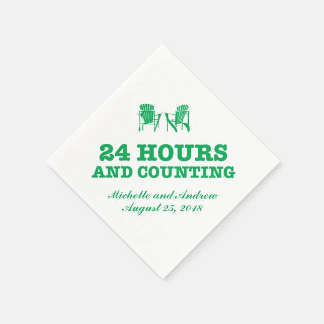 Green Adirondack Chairs 24 Hours and Counting Napkin (Corner)