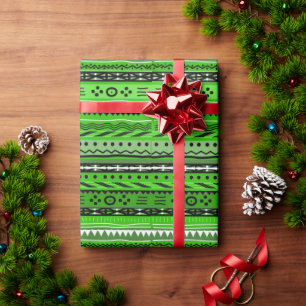 Green African Pattern Wrapping Paper