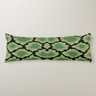 Green African Wildlife Snake Animal Print Pattern Body Pillow