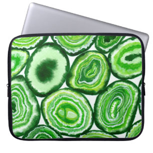 Green agate pattern laptop sleeve