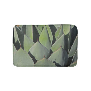 Green Agave Leaves Botanical Photo Southwest Bath Mat