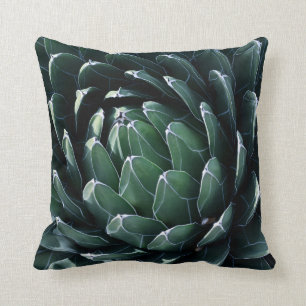Green Agave Throw Pillow