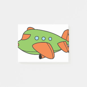 Green airplane post-it notes