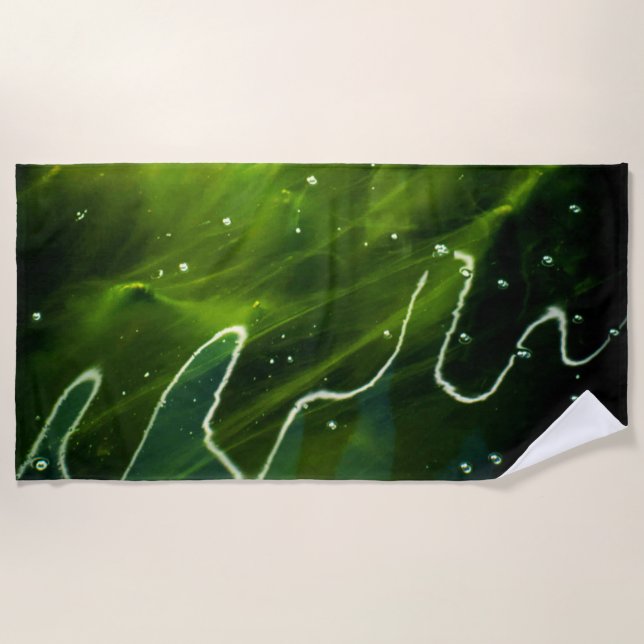 Green Algae and Water btcna Beach Towel (Front)