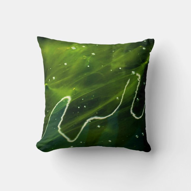 Green Algae and Water tpcnm Throw Pillow (Front)