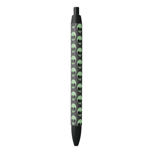 Green Alien Black Ink Pen (Front Vertical)