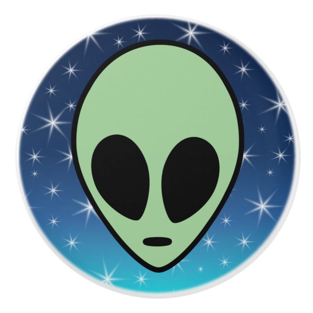 Green Alien Ceramic Knob (Front)