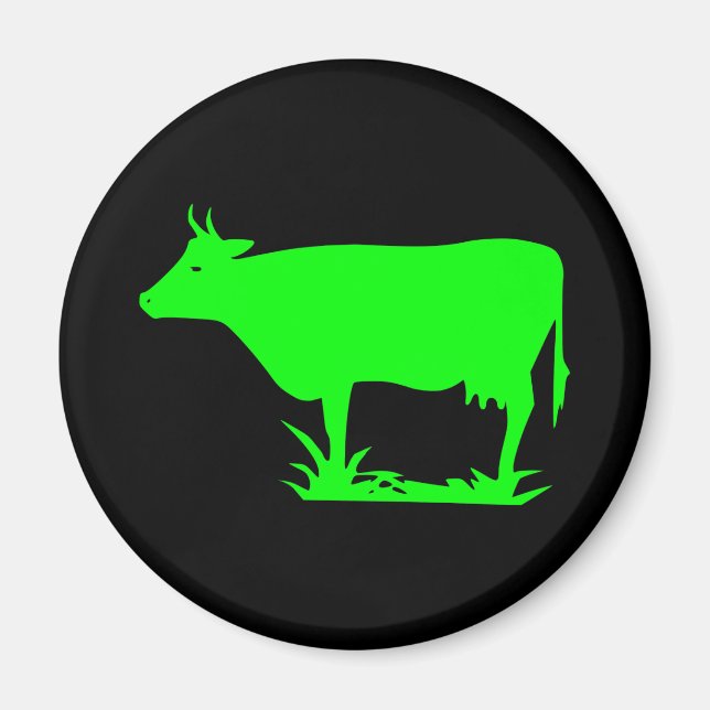Green Alien Cow Magnet (Front)