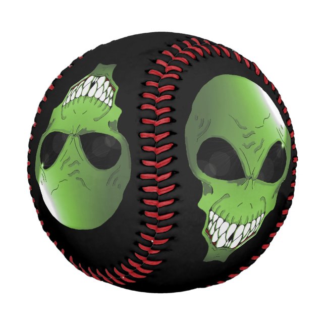 Green Alien Custom Baseball (Angled)