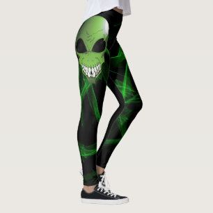 Green alien custom leggings