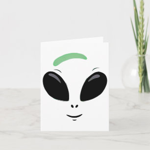 Green Alien Face Halloween Costume  Card