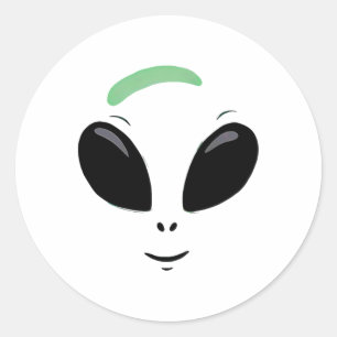 Green Alien Face Halloween Costume  Classic Round Sticker