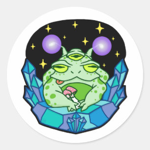 Green Alien Frog Stickers