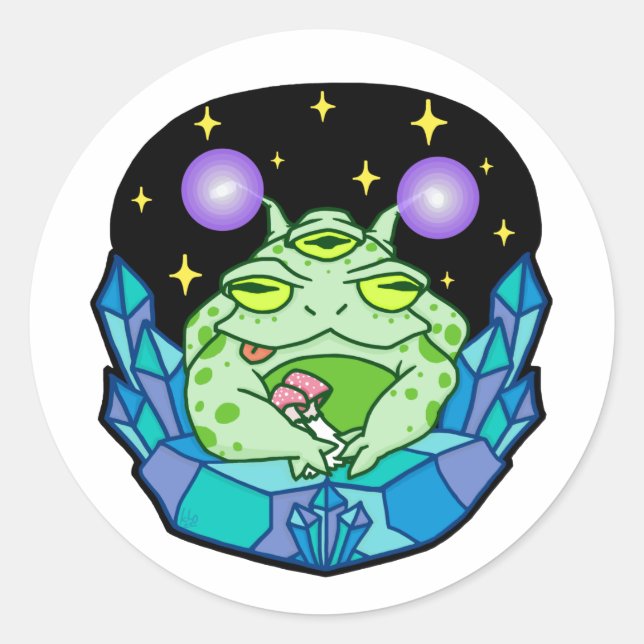 Green Alien Frog Stickers (Front)