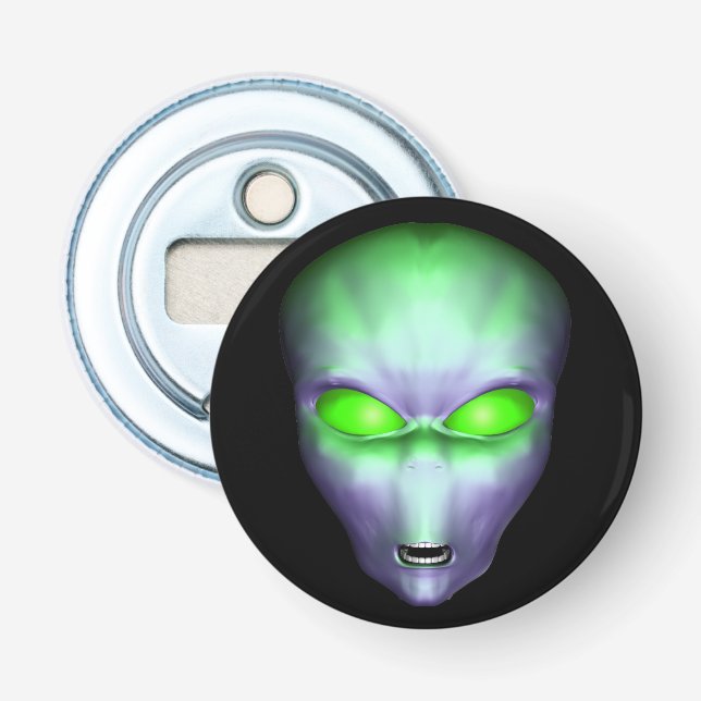 Green Alien Head Bottle Opener (Front)