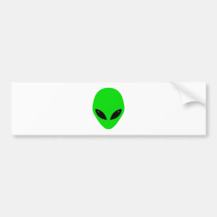 Green Alien Head Bumper Sticker