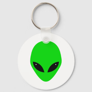 Green Alien Head Keychain