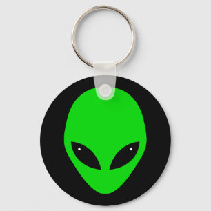 Green Alien Head Keychain