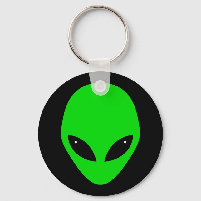 Green Alien Head Keychain (Front)