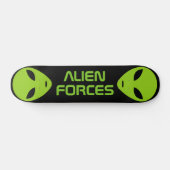 Green alien head logo custom skateboard deck (Horz)