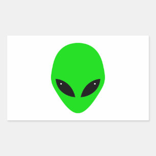 Green Alien Head Sticker