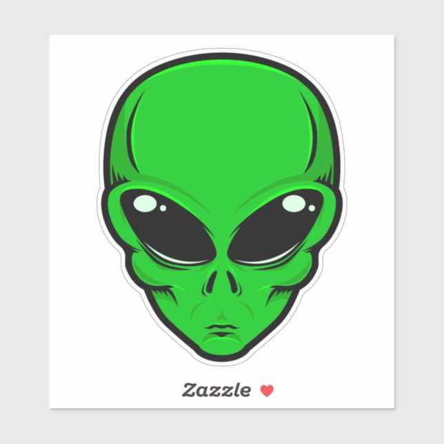 Green alien head with big black eyes (Sheet)