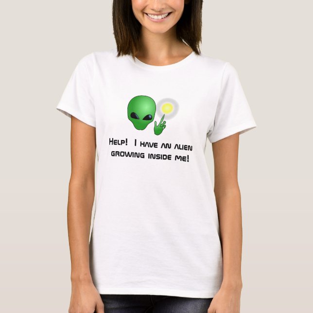 Green Alien Maternity T-Shirt (Front)