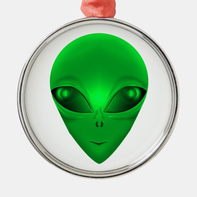 GREEN ALIEN METAL ORNAMENT (Front)