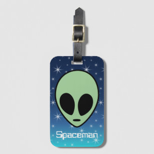 Green Alien Personalized Luggage Tag