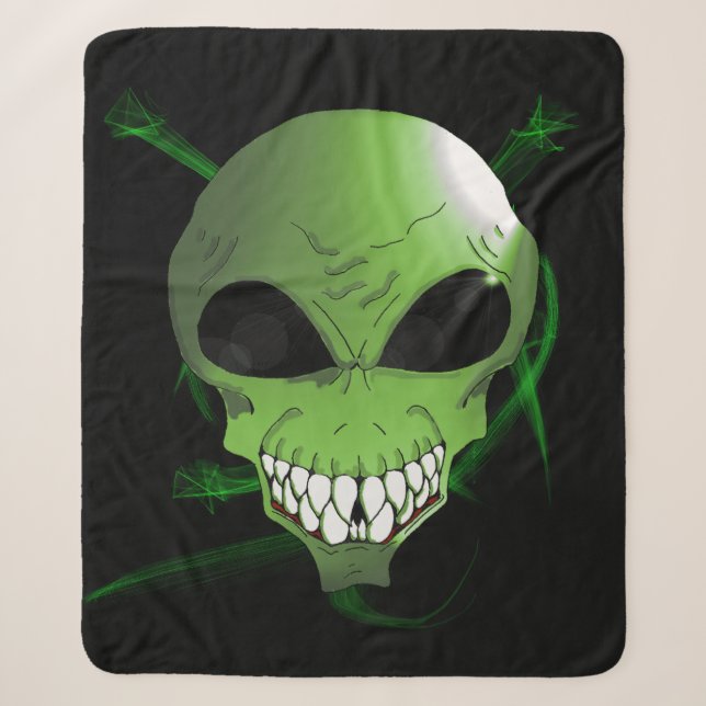 Green alien Sherpa blanket (Front)
